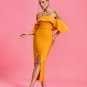 Elegant Off Shoulder Slit Bandage Dress