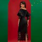 Puff Sleeve Hollow Out Lace Dress