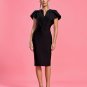 Angel-sleeve Ruffled Midi Bandage Dress