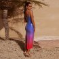 Strappy Sleeveless Gradient Color Midi Dress