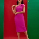 Asymmetric Midi Bandage Dress