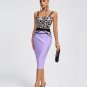 Crystal Beaded Applique Midi Bandage Dress