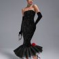 Strapless Sequins Barbie Wiggle Dress With Gloves