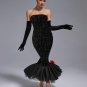 Strapless Sequins Barbie Wiggle Dress With Gloves