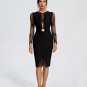 Sexy Lace Patchwork Bandage Midi Dress