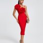 Huge Flowers Bandage Midi Dress