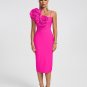 Huge Flowers Bandage Midi Dress