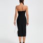 Asymmetric Bow Draped Midi Bandage Dress