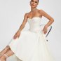 Beige Parfait Twill Corset Midi Dress