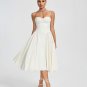 Beige Parfait Twill Corset Midi Dress