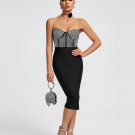 Rhinestone Bandage Bustier Midi Dress