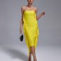 Strapless Fringe Midi Bandage Dress