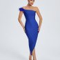 Off Shoulder Feather Trim Bandage Dress