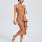 Strapless Ruffle Bandage Midi Dress