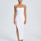 Strapless Drill Chain Midi Bandage Dress