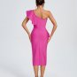 One Shoulder Ruffle Cocktail Bandage Dress