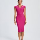 V Neck Cutout Midi Bandage Dress