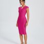 V Neck Cutout Midi Bandage Dress