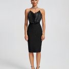 Strapless Leaves Corset Midi Bandage Dress
