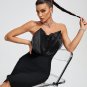 Strapless Leaves Corset Midi Bandage Dress