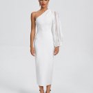 One Shoulder Bishop Sleeve Bandage Dress