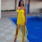 Strappy Sleeveless Tassels Maxi Bandage Dress