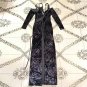 V Neck Long Sleeve Cut Out Maxi Bodycon Dress