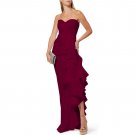 Strapless Sleeveless Frill Maxi Bodycon Dress
