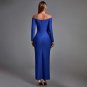 Off Shoulder Long Sleeve Slit Maxi Bandage Dress