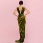 V Neck Sleeveless Slit Maxi Bodycon Dress