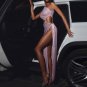 One Shoulder Sleeveless Maxi Rhinestone Bodycon Dress