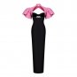 High Neck Short Sleeve Maxi Cut Out Bodycon Dress