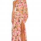 One Shoulder Chain Floral Maxi Dress