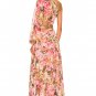 One Shoulder Chain Floral Maxi Dress