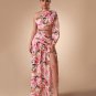 One Shoulder Chain Floral Maxi Dress