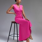 V-neck Fishtail Frill Maxi Dress