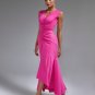 V-neck Fishtail Frill Maxi Dress