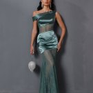 Asymmetric Lace Gauze Maxi Dress
