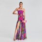 Strapless Sleeveless Side Slit Maxi Bodycon Dress