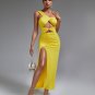 One Shoulder Side Slit Maxi Dress