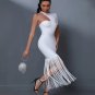 Asymmetric Tassels Maxi Bandage Dress