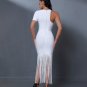 Asymmetric Tassels Maxi Bandage Dress