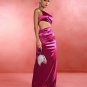 One Shoulder Side Slit Maxi Bodycon Dress