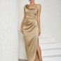 Strappy Sleeveless Wrinkled Maxi Bodycon Dress