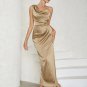 Strappy Sleeveless Wrinkled Maxi Bodycon Dress