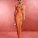 Metallic Orange Bandage Maxi Dress