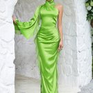 One Shoulder Wrinkled Maxi Bodycon Dress