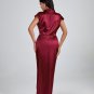 Burgundy High Neck Split Maxi Dress