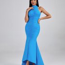 Turtleneck Ruched Maxi Bodycon Dress