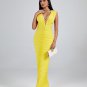V Neck Sleeveless Ruched Maxi Dress